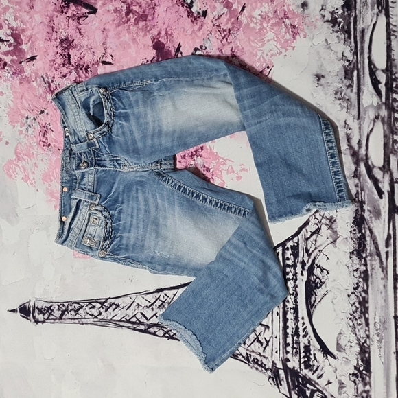 Miss Me Cuffed Capri Jeans Size 25 - Picture 1 of 5